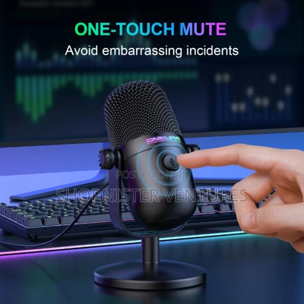 RGB Light Wired Condenser Microphone Noise Reduction Gaming Mic photo 4