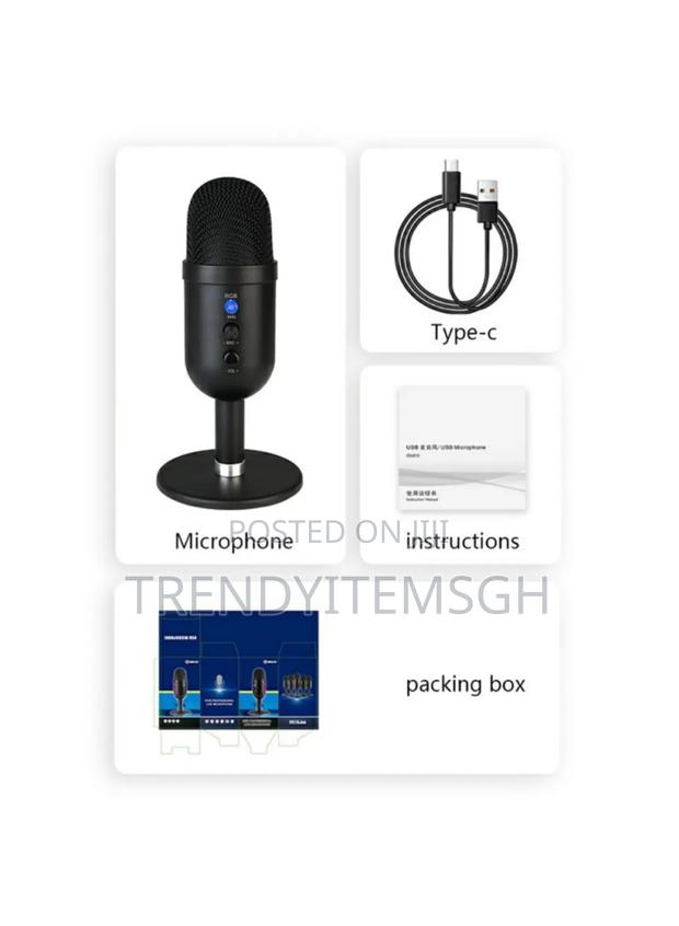 Condenser Microphone With RGB Light Professional Desktop Cardioid Mic photo 3