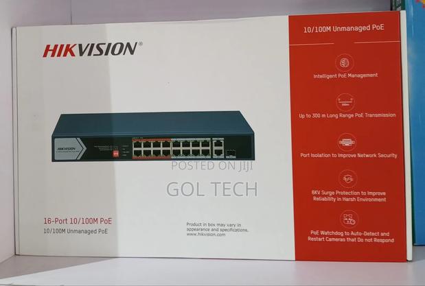 Hikvision 16-Port Poe Switch Unmanaged Poe Switch 300m Long Range
