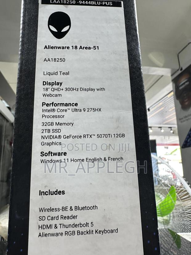 New Laptop Dell Alienware 18 Area-51 32GB Intel Core Ultra 9 SSD 2T