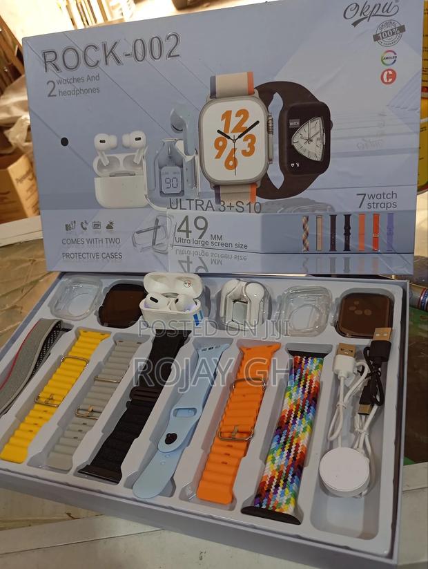 Rock-002 Smartwatch Combo for Couples, 2 Smart Watches, 2 Airpods photo 2