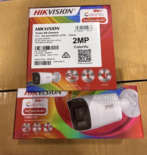 Hikvision 2mp Two Way Audio Full-Color Bullet Camera Ds-2ce10df0t-LPTS · Photo 3