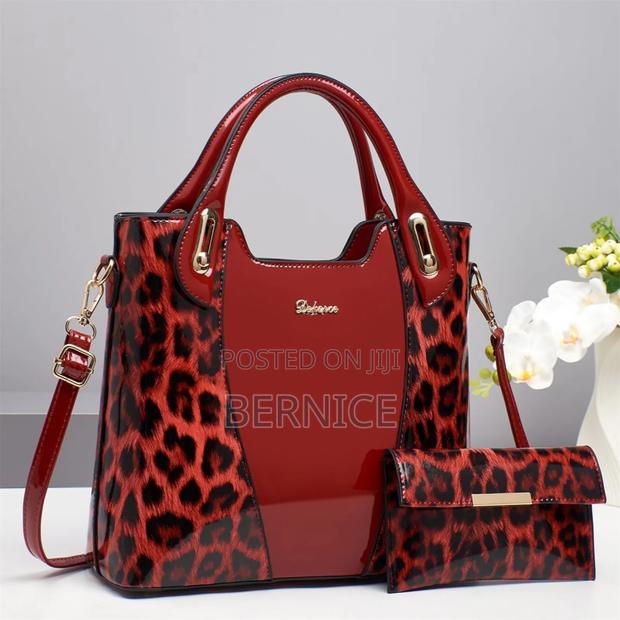 Stylish Leopard Print Handbag With Matching Wallet