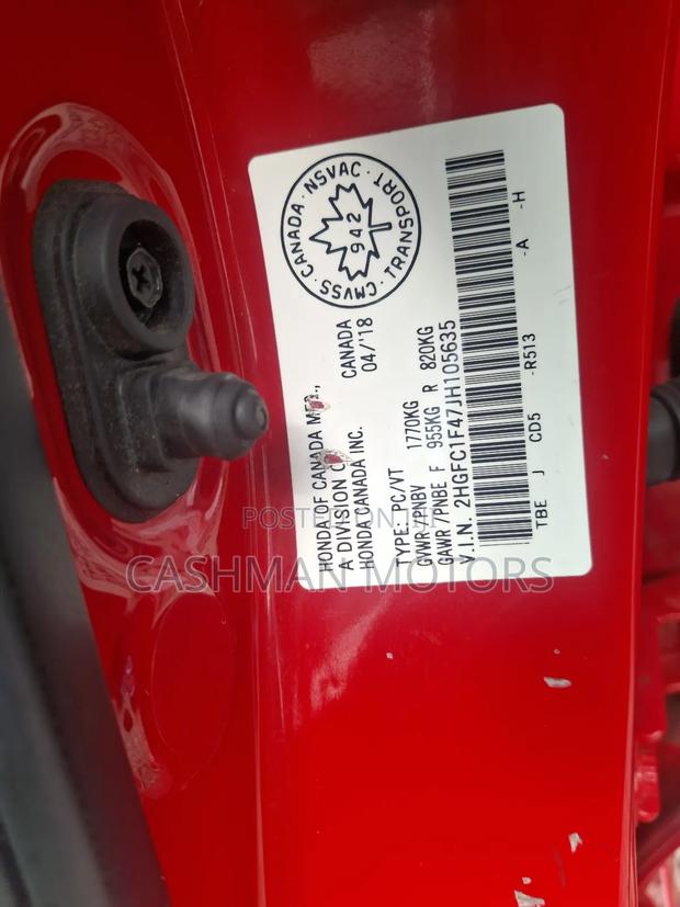 Honda Civic EX-L Sedan 2018 Red