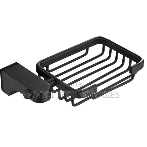 7pcs Rust Free Matte Black Bathroom Accessories Set photo 5