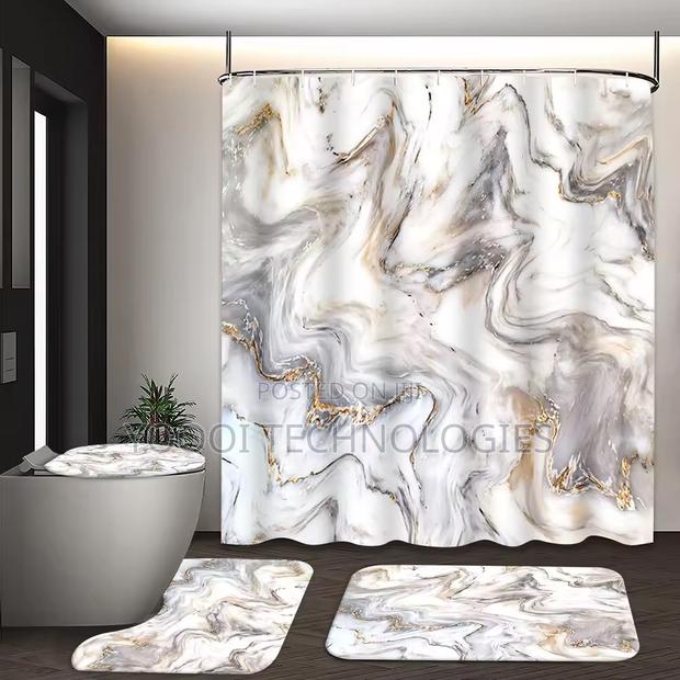 Mordern 4pcs Shower Curtains Mat Set
