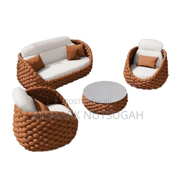Outdoor Woven Sofa Set With Table
