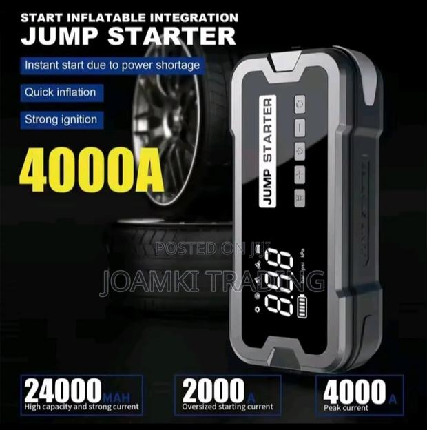 Car Jump Starter With Tyre Inflator, 4000a Peak Current, 24,000mah photo 3