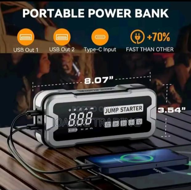Car Jump Starter With Tyre Inflator, 4000a Peak Current, 24,000mah photo 5