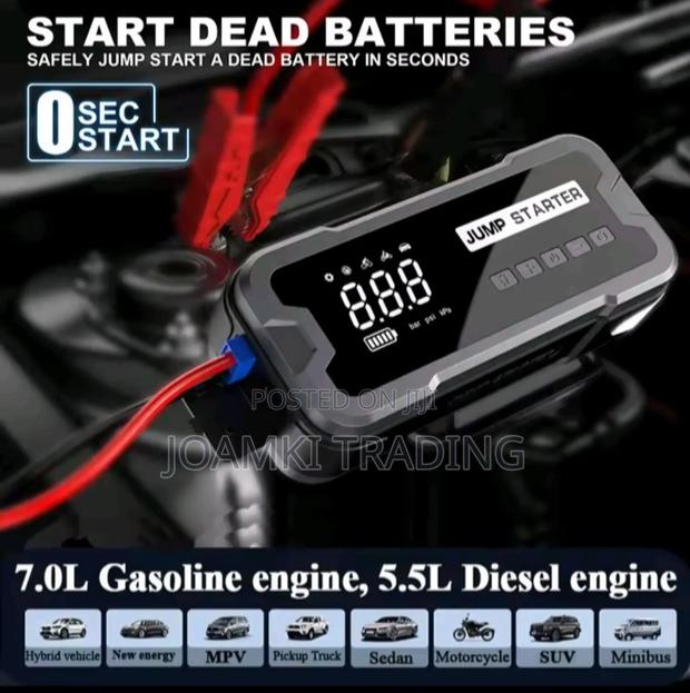Car Jump Starter With Tyre Inflator, 4000a Peak Current, 24,000mah photo 2