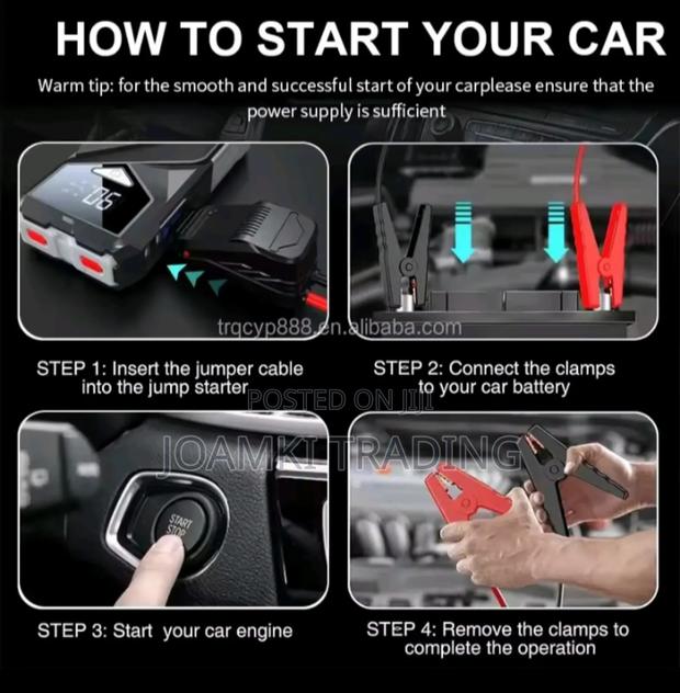 Car Jump Starter With Tyre Inflator, 4000a Peak Current, 24,000mah photo 8