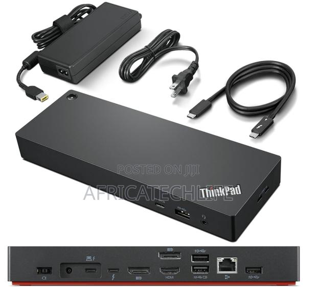 Lenovo Thinkpad Thunderbolt 4 Dock, 4 Displays, 100w Charging, Black · Photo 1