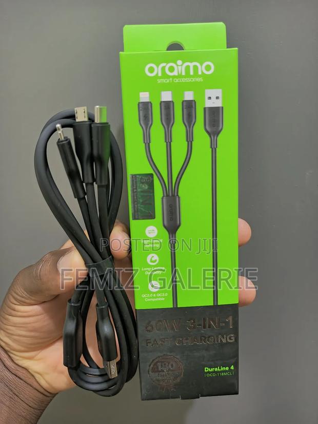 Oraimo Duraline 4 3a 1.2m 3 in 1 Cable · Photo 3