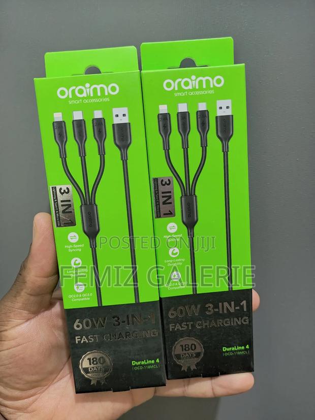 Oraimo Duraline 4 3a 1.2m 3 in 1 Cable · Photo 4