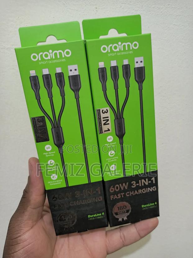 Oraimo Duraline 4 3a 1.2m 3 in 1 Cable · Photo 4