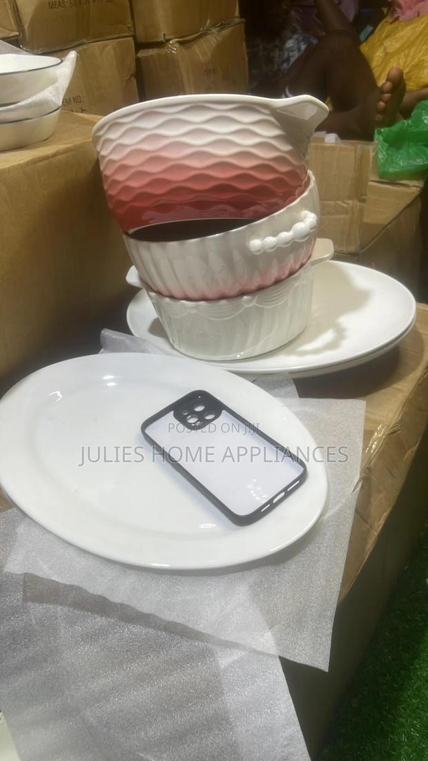 Beautiful Big Ceramic Mix Fufu Blows / Plates / Tea Pot photo 4