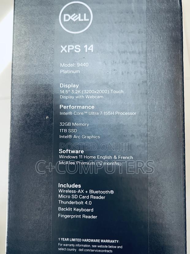 New Laptop Dell XPS 14 9440 32GB Intel Core Ultra 7 SSD 1T