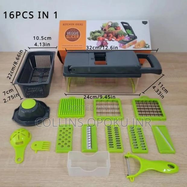 Vegetable Slicer 16pcs Hand Operated Vegetable Slicer, Veggie Chopper photo 5
