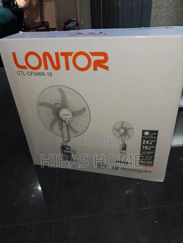 18inches Lontor Rechargeable Fan Solar Powered