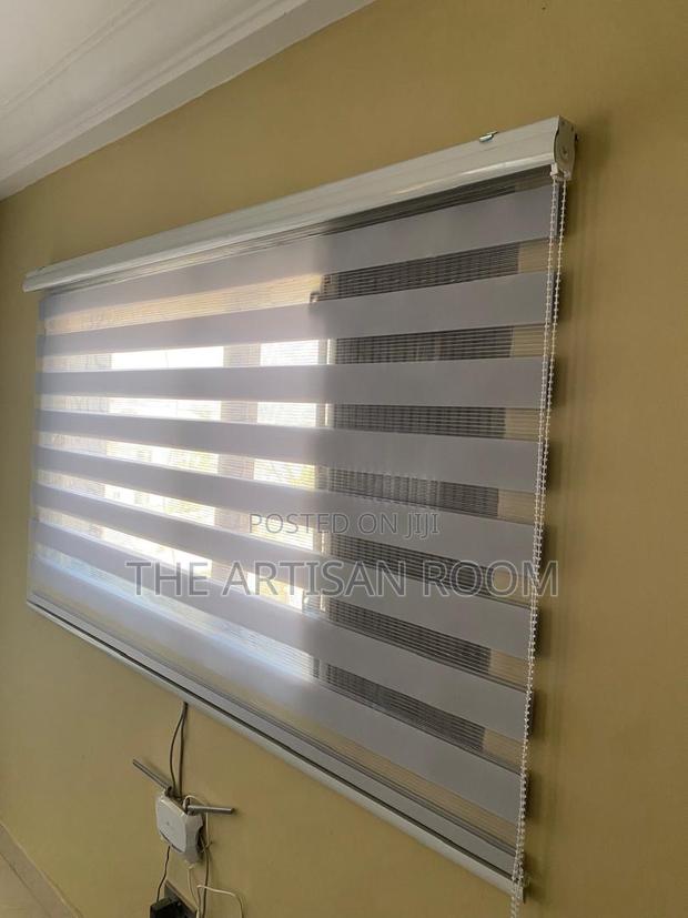 Already Made Grey Colored Window Blinds