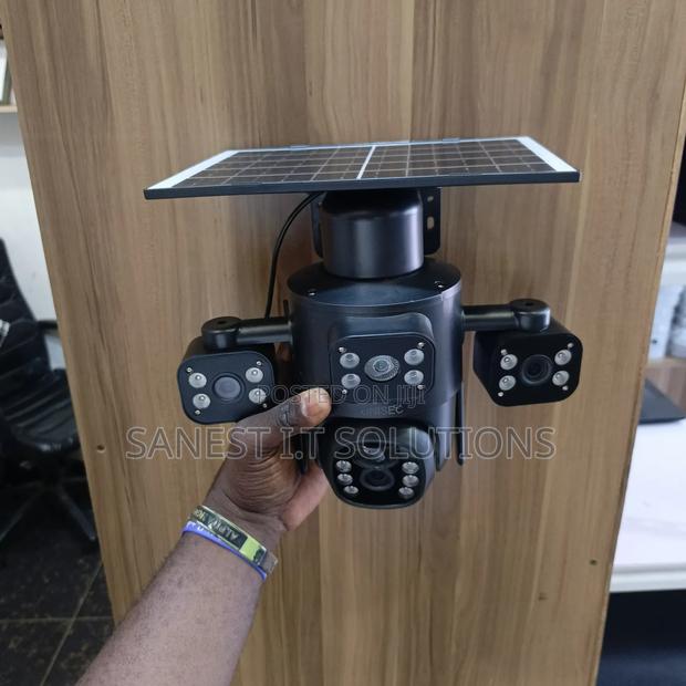 Solar CCTV Camera 3lens PTZ Camera 4g photo 2