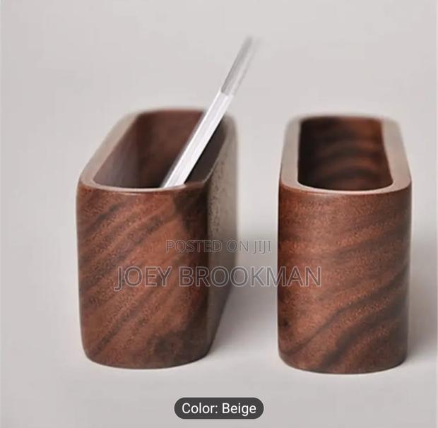 Elegant Walnut Wooden Business Card Holder photo 2