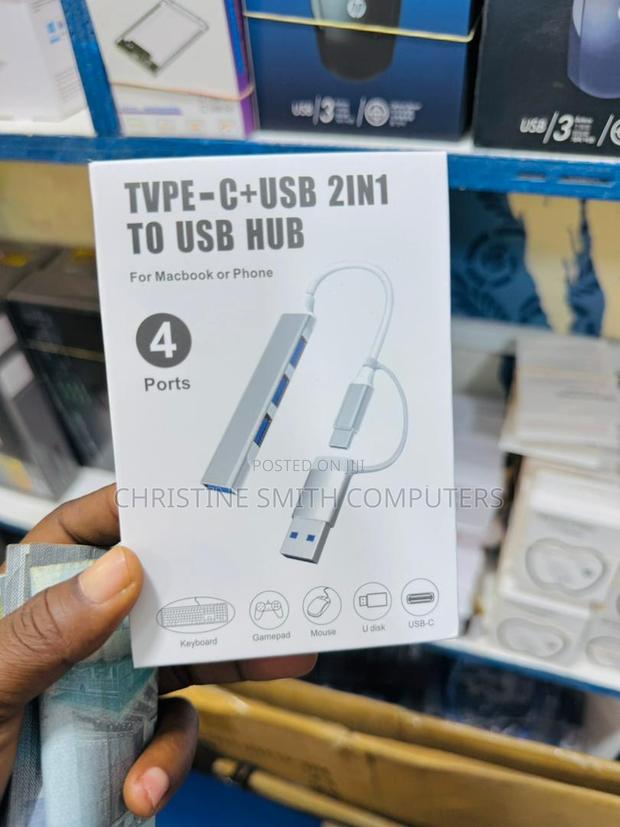 Type-C+Usb 2 in 1 to Usb Hub 4 Port