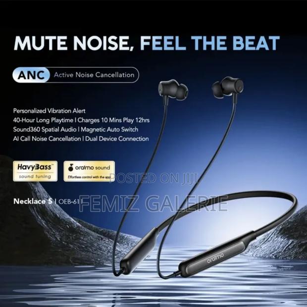 Oraimo Necklace 5 30db Noise Cancellation Call Vibration Earphones photo 2