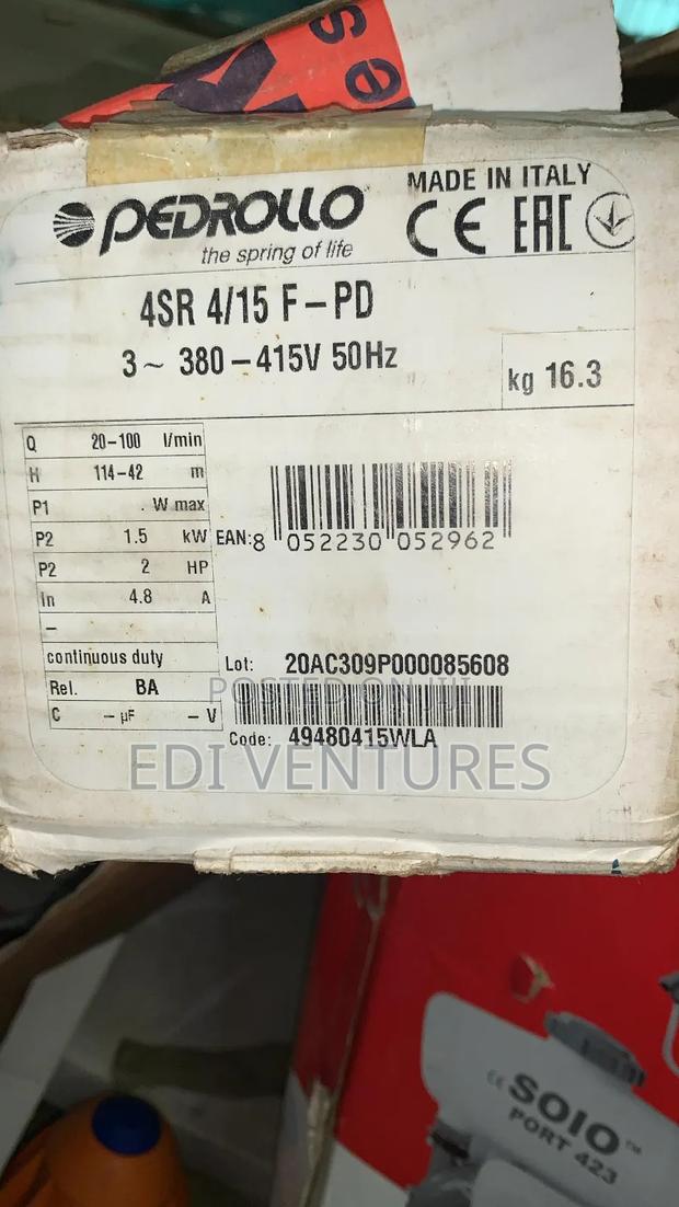 Pedrollo 2hp 3 Phase Borehole Pump