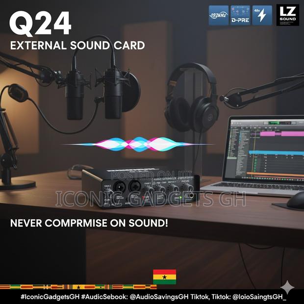 Q24 External Sound Card — Studio Power, Portable Size