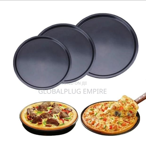 7 Inch Pizza Pan Of 3 Stainless Steel Pizza Plates Non Stick Bakeware photo 2