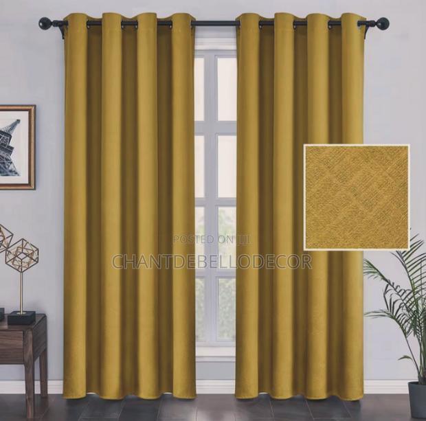 Embossed Total Blackout Curtains 2 In 1