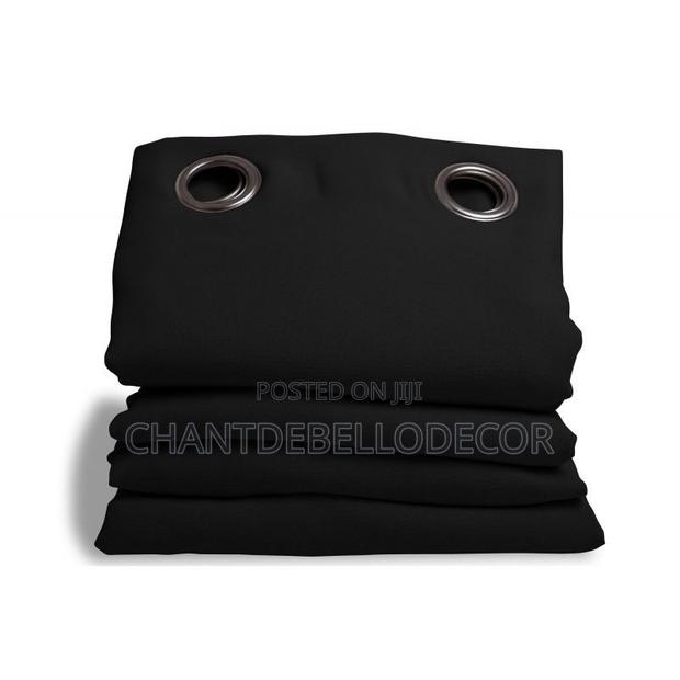 Black Solid Thermal Insulated Blackout Curtains 300ghc (2pcs photo 3