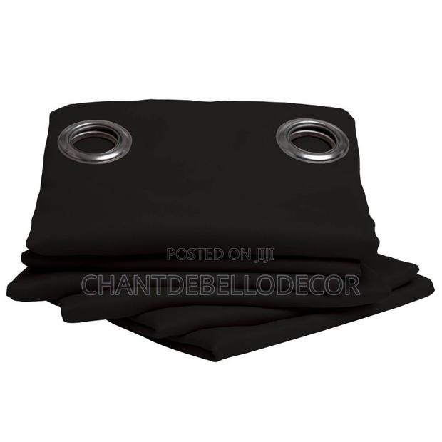 Black Solid Thermal Insulated Blackout Curtains 300ghc (2pcs photo 4