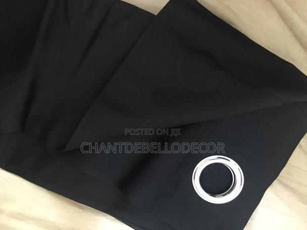 Black Solid Thermal Insulated Blackout Curtains 300ghc (2pcs photo 2