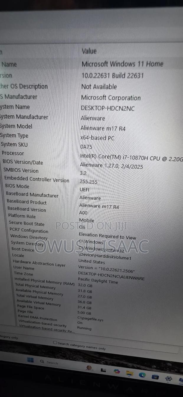 Laptop Dell Alienware 17 R4 32GB Intel Core I7 SSD 512GB