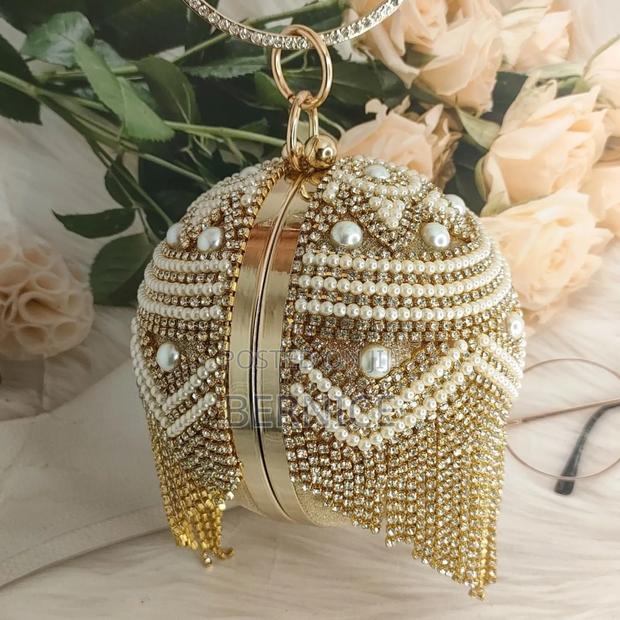 Luxury Pearl Crystal Evening Clutch Bag