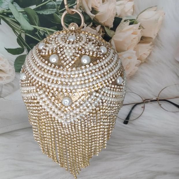 Luxury Pearl Crystal Evening Clutch Bag photo 3