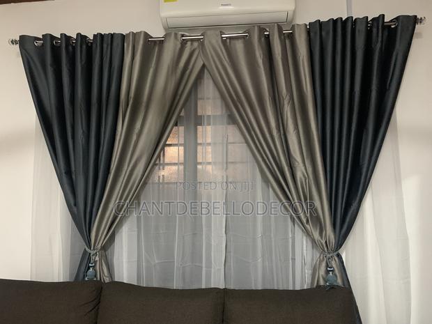 Embossed Total Blackout Curtains 400ghc A Pair ( Without Voile
