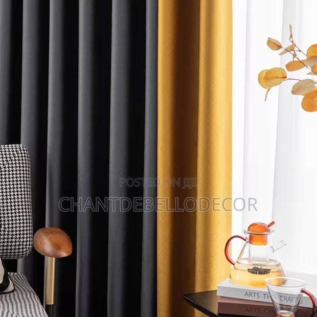 Embossed Total Blackout Curtains 400ghc A Pair For Each Color photo 2