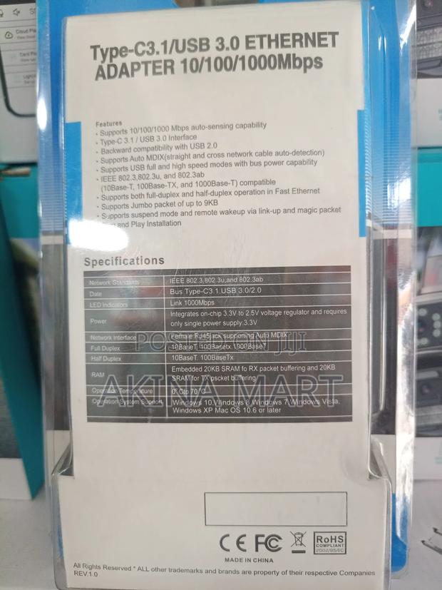 Type-C 3.1/Usb 3.0 Ethernet Adapter 10/100/100mbps · Photo 3