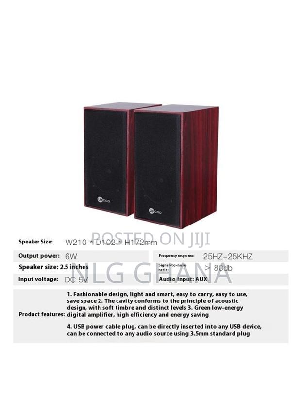 1 Pair of Wooden Desktop Speakers With Usb 3.5mm Aux. photo 2