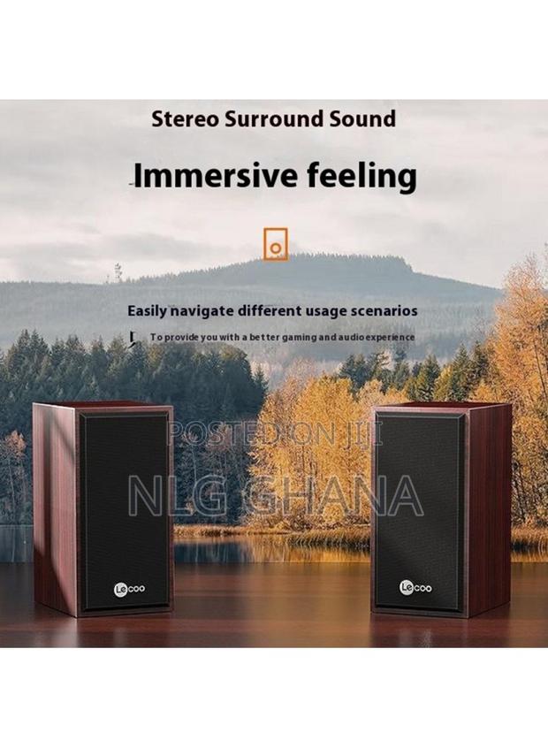 1 Pair of Wooden Desktop Speakers With Usb 3.5mm Aux. photo 3