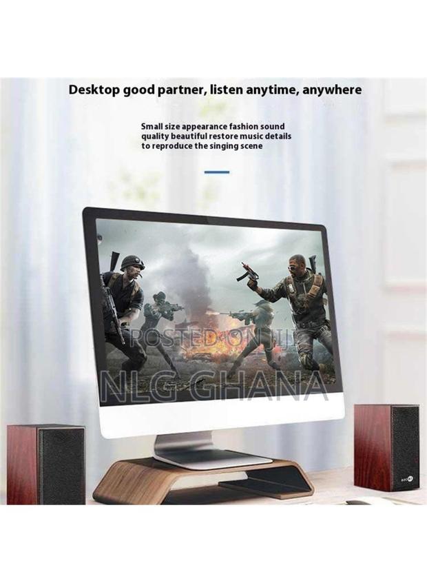 1 Pair of Wooden Desktop Speakers With Usb 3.5mm Aux. photo 4