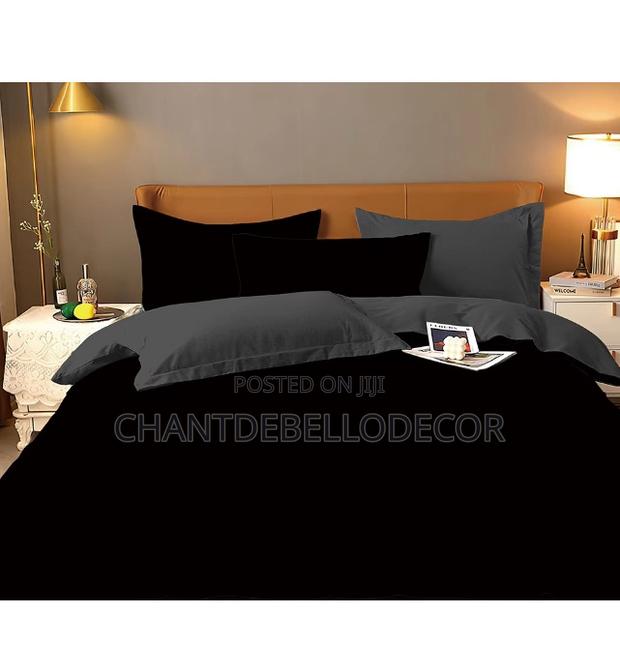 7-piece King Size Black And Dark Grey Removable Duvet Set