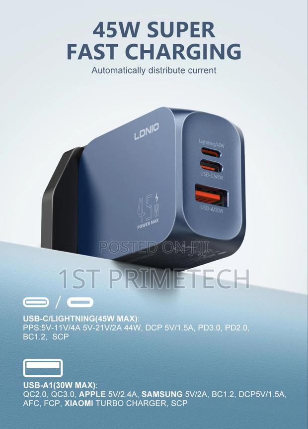 Ldnio 45w Usb C/a Super Fast Charger photo 3