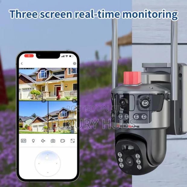 4lens 3 Screens 12mp Hd Outdoor Surveillance Wireless CCTV Camera photo 3