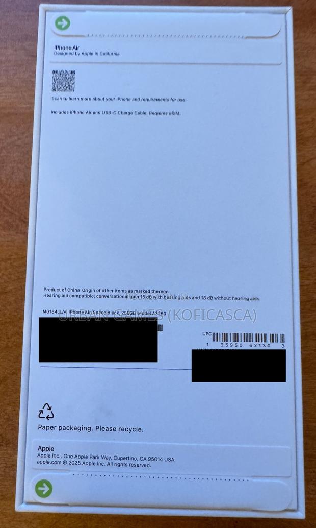New Apple iPhone Air 256 GB Black · Photo 1