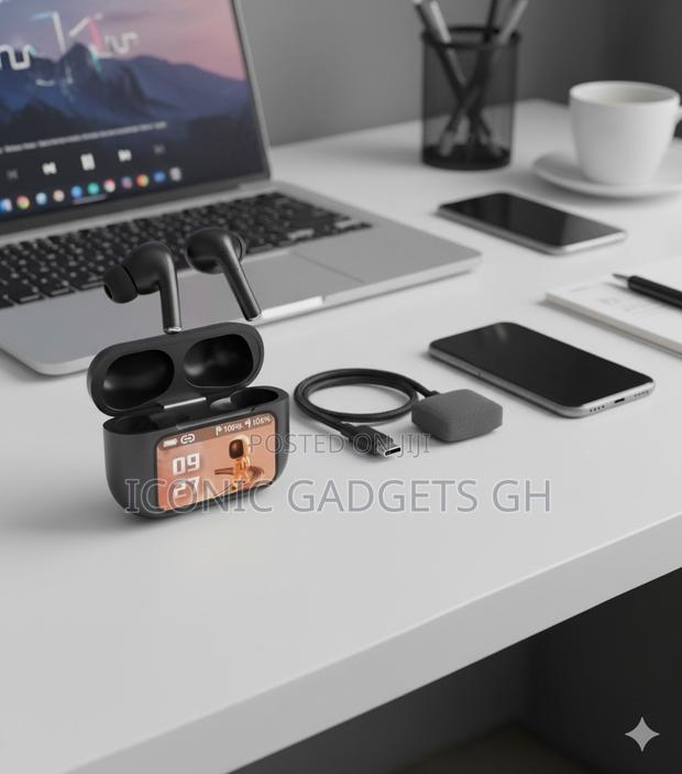 Touchscreen Interface Wireless Earbuds + Free Type-C Adapter Earmuff