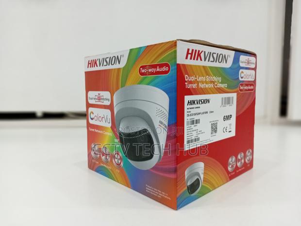 Hikvision 6mp Dual Lens Stiteched Wide Angle Colorvu Fixed Turret photo 2